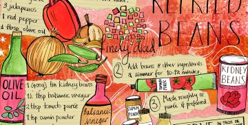Refried Beans illustrated recipe by Tasha Goddard
